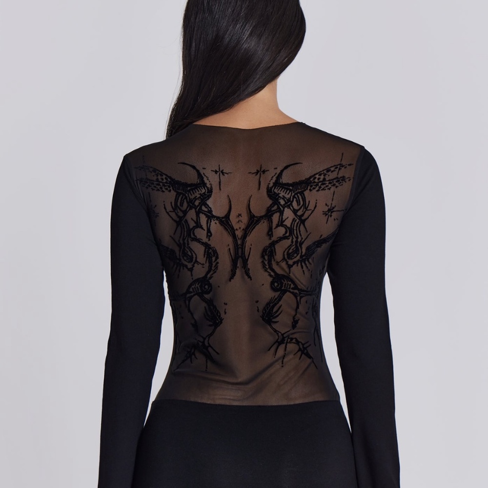 Jaded London Black Mesh Wings Dress 🦇🥀